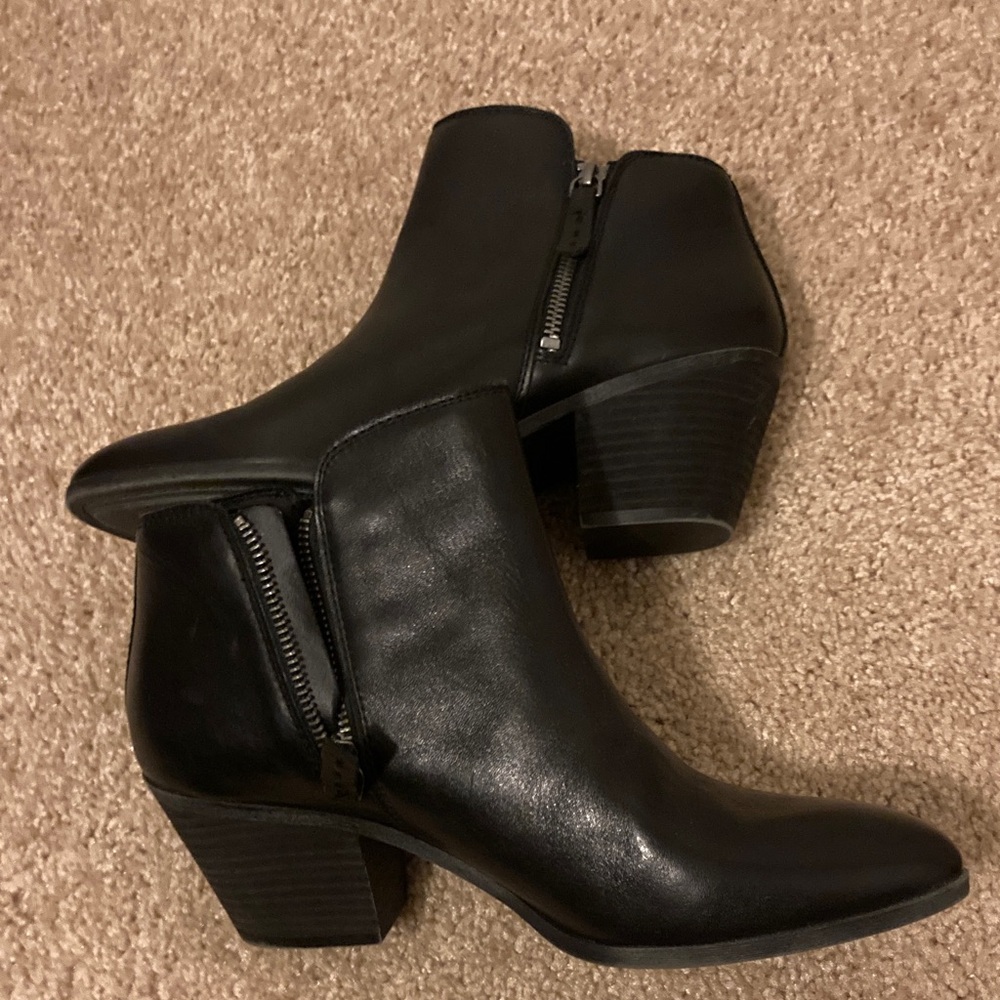 Frye Black Leather Ankle Booties